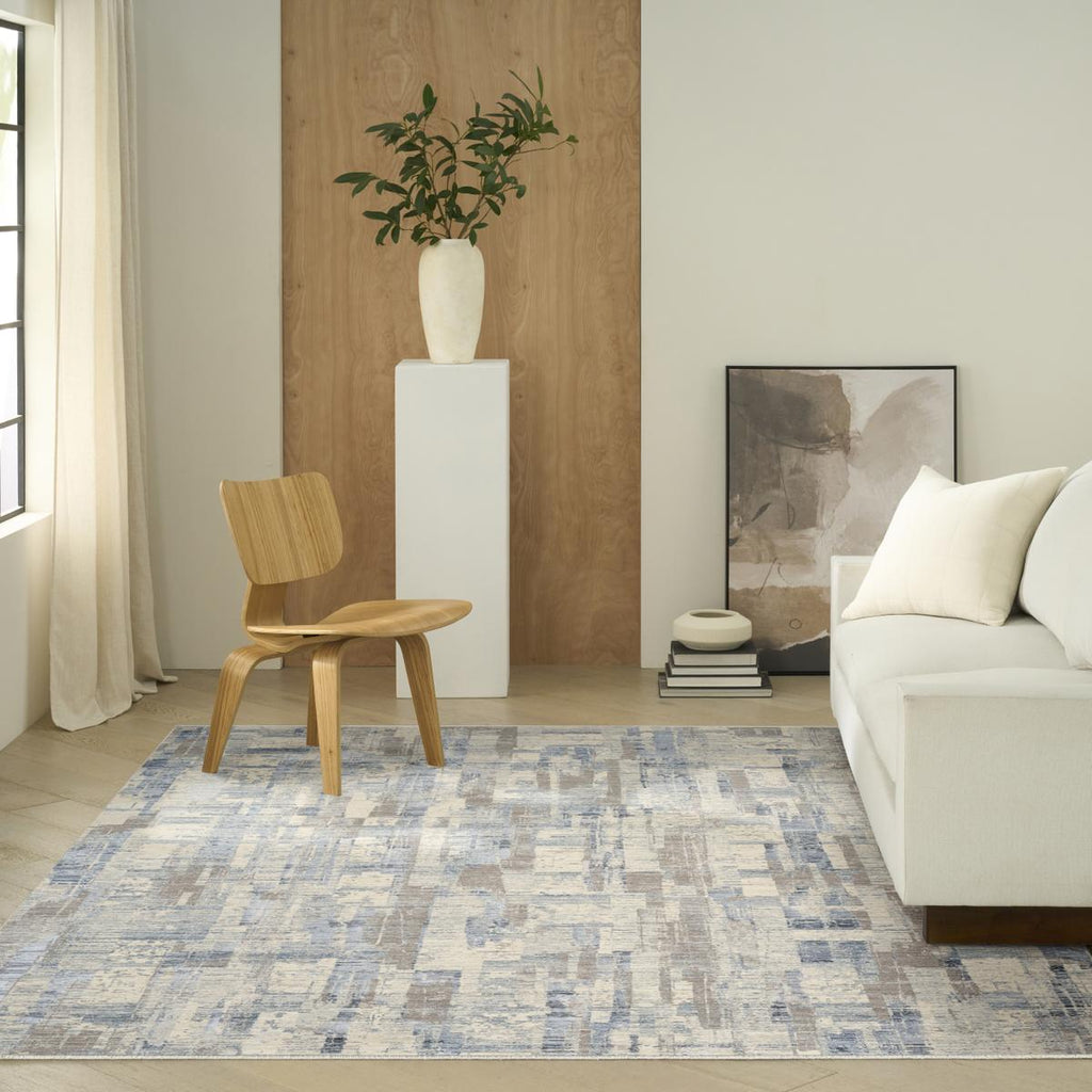 Calvin Klein Drift Mosaic Blue Beige Rug