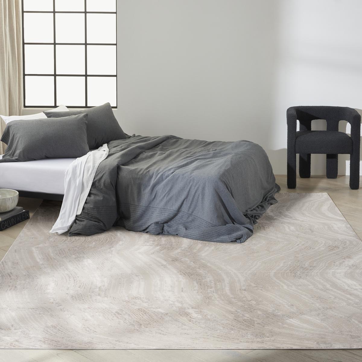 Calvin Klein Irradiant Marble Silver Grey Rug