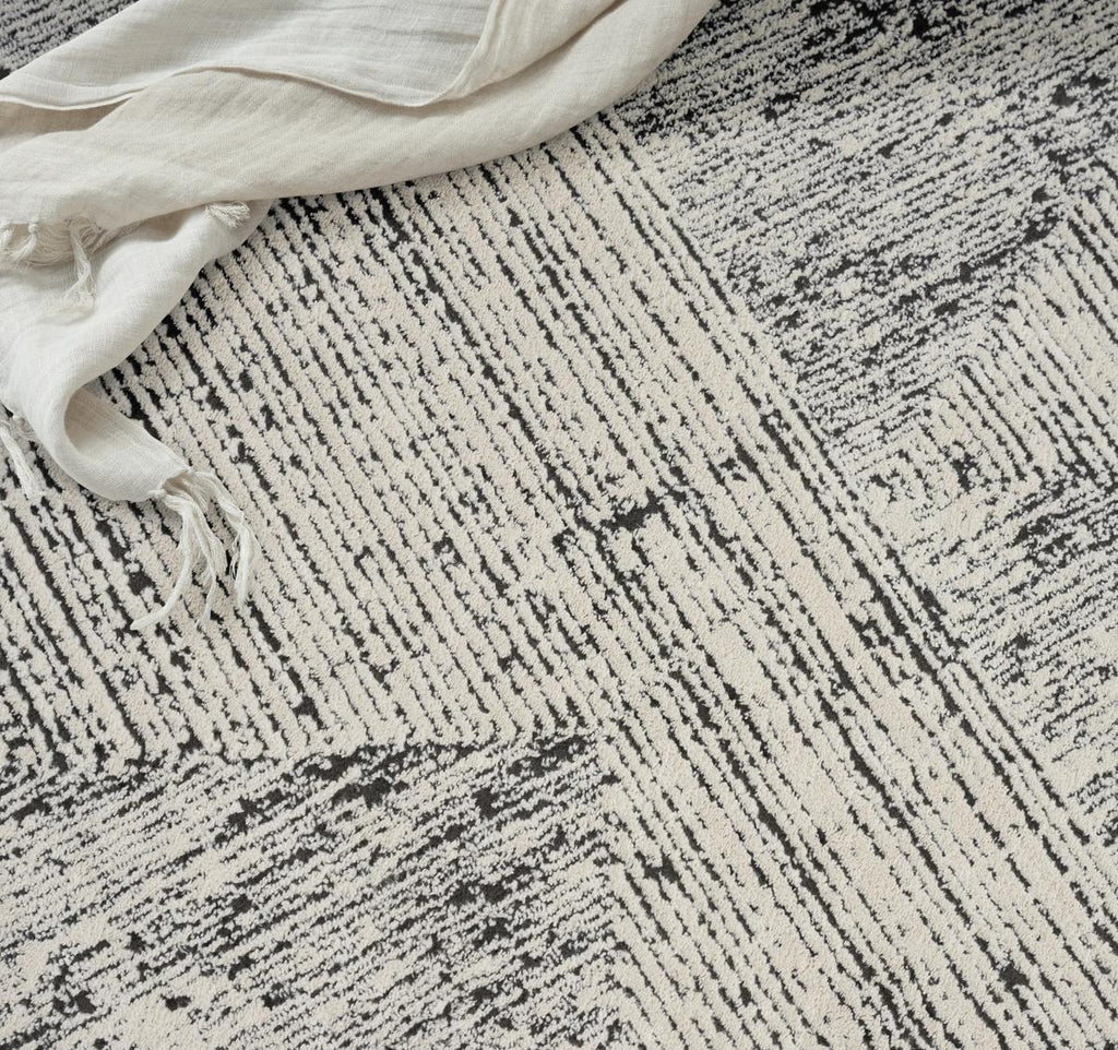 Calvin Klein Irradiant Patina Cream Black Rug
