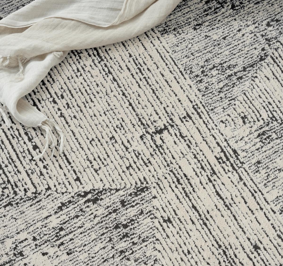 Calvin Klein Irradiant Patina Cream Black Rug