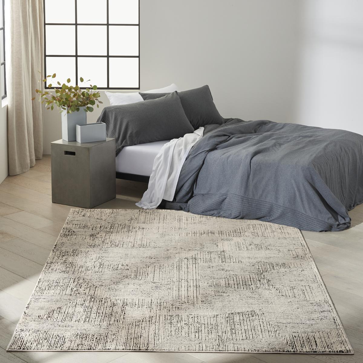 Calvin Klein Irradiant Patina Cream Black Rug