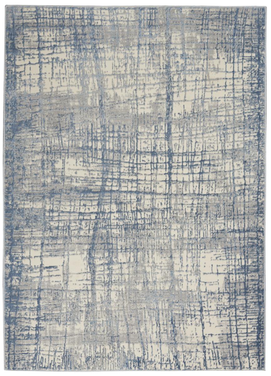 Calvin Klein Rush Crosshatch Ivory Blue Rug