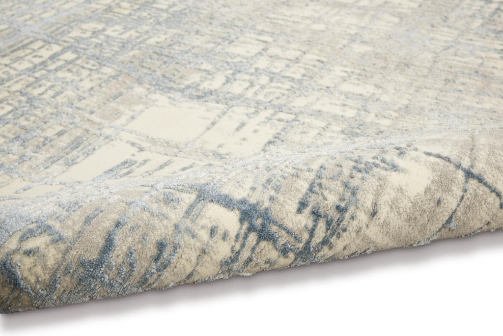 Calvin Klein Rush Crosshatch Ivory Blue Rug
