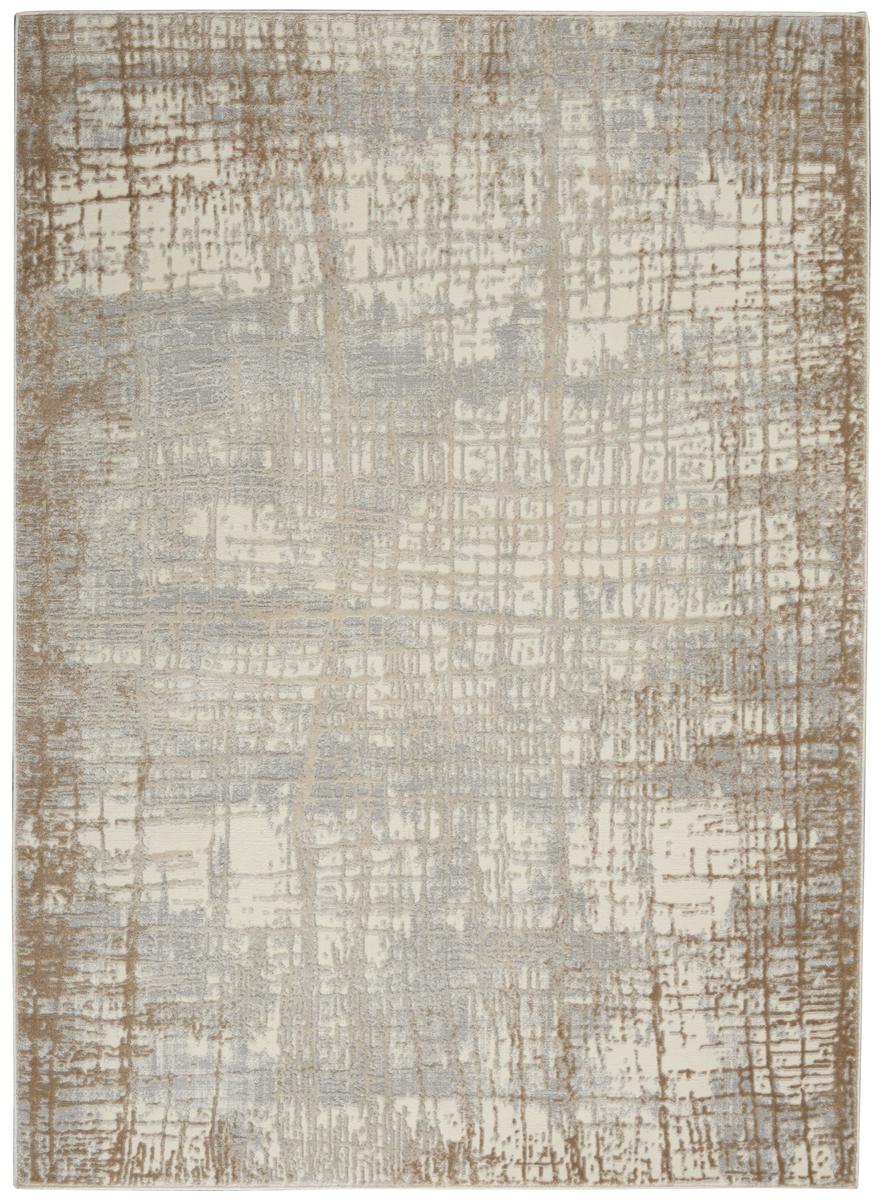 Calvin Klein Rush Crosshatch Ivory Taupe Rug