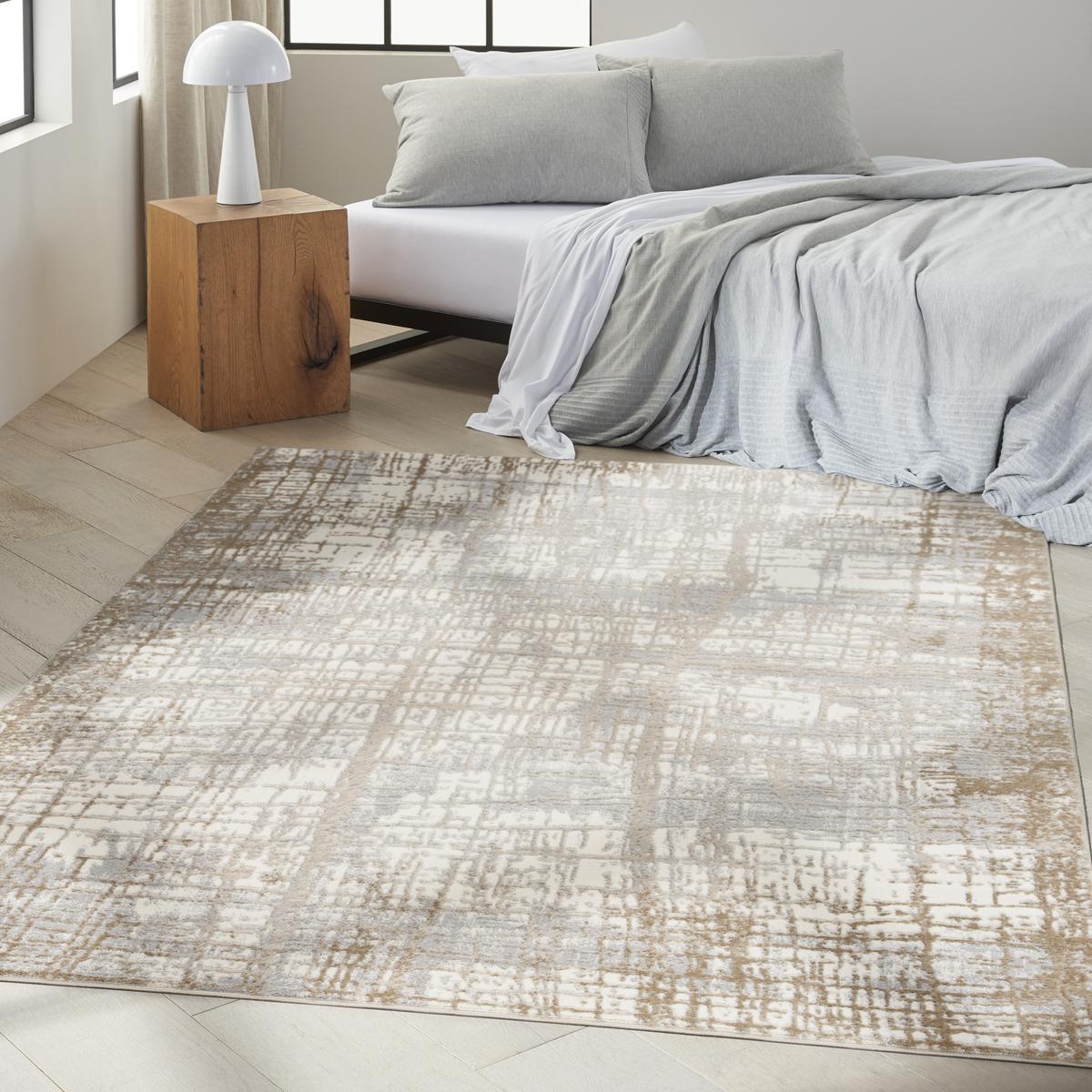 Calvin Klein Rush Crosshatch Ivory Taupe Rug
