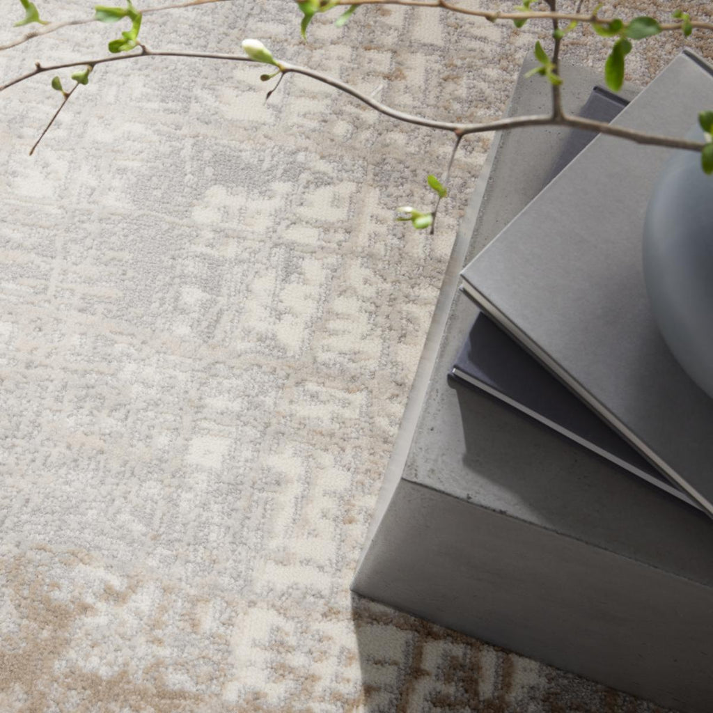 Calvin Klein Rush Crosshatch Ivory Taupe Rug