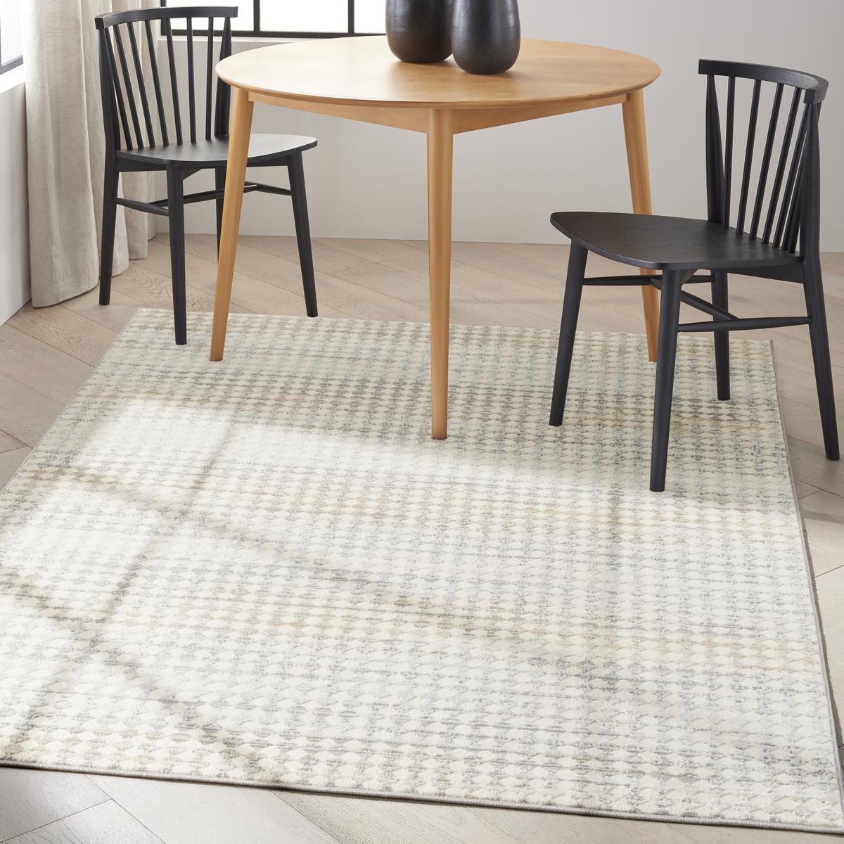 Calvin Klein Rush Grid Ivory Multicolour Rug