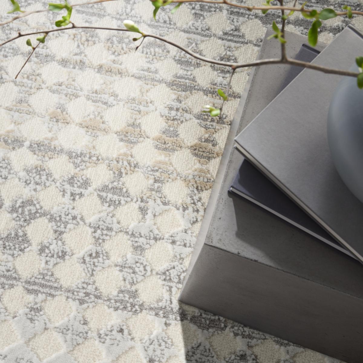 Calvin Klein Rush Grid Ivory Multicolour Rug