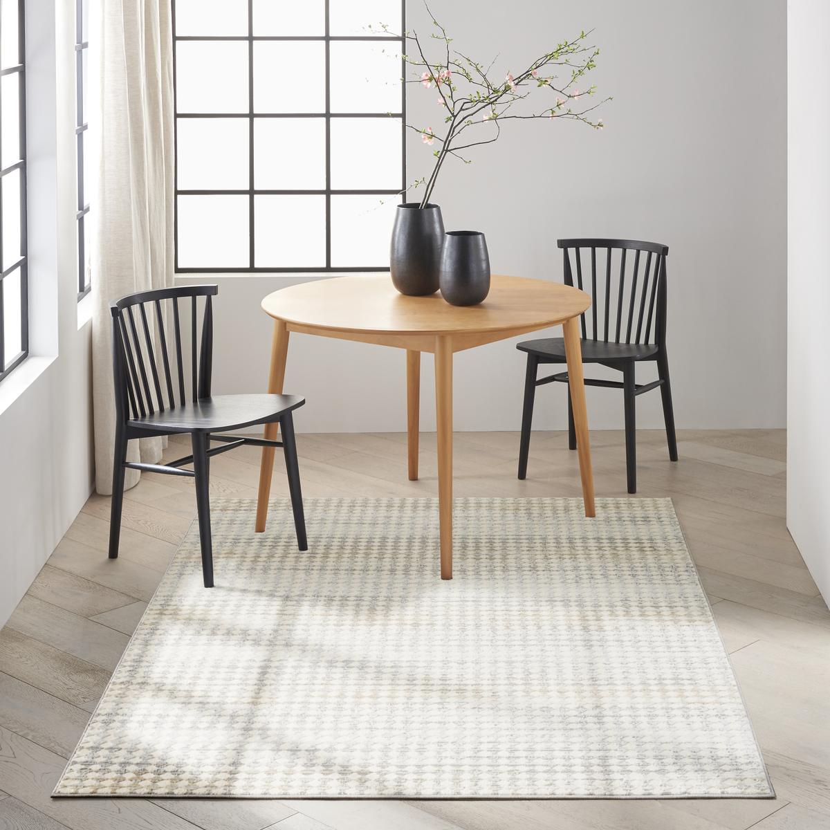 Calvin Klein Rush Grid Ivory Multicolour Rug