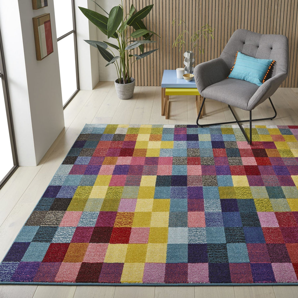 Carnaval Check Multicolour Rug