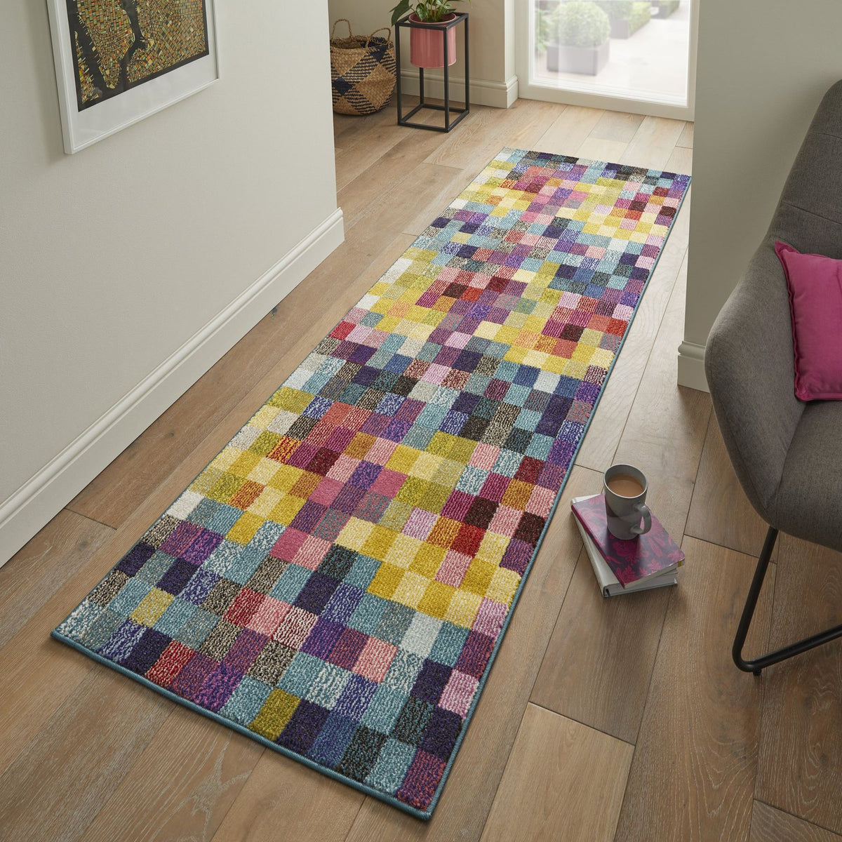 Carnaval Check Multicolour Rug