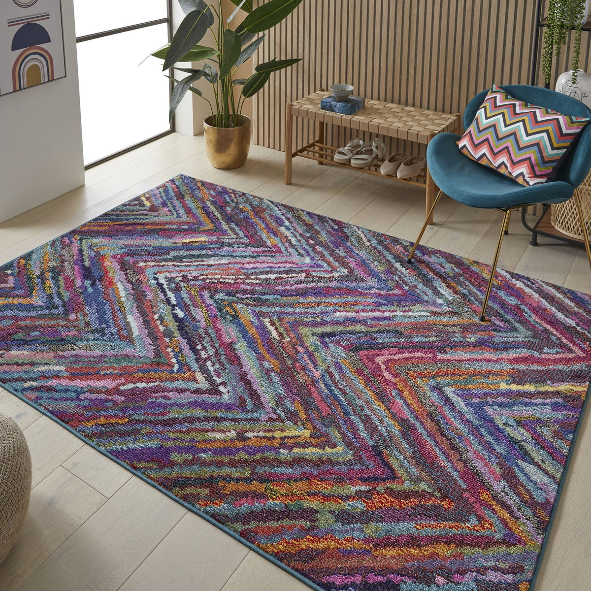 Carnaval Chevron Multicolour Rug