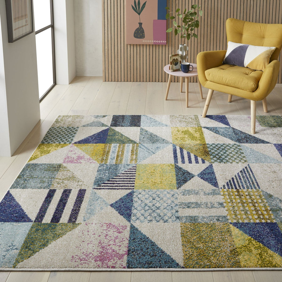 Carnaval Geometric Light Multicolour Rug