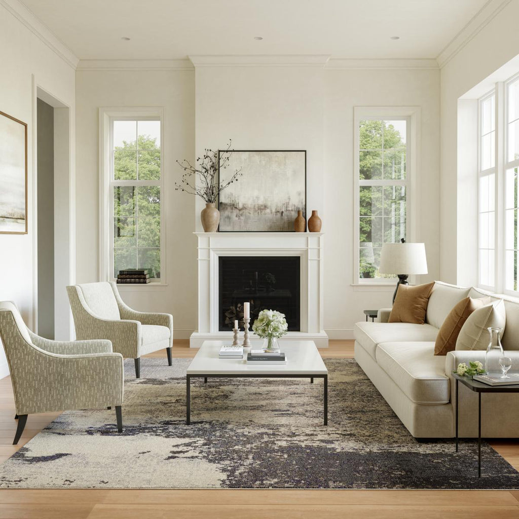 Celestial Cascade Ivory Grey Rug