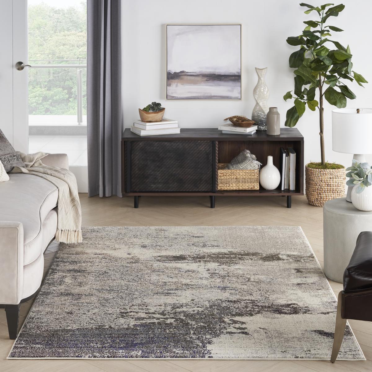 Celestial Cascade Ivory Grey Rug