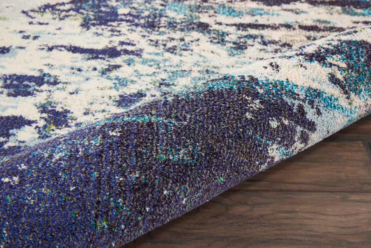 Celestial Cascade Ivory Teal Blue Rug
