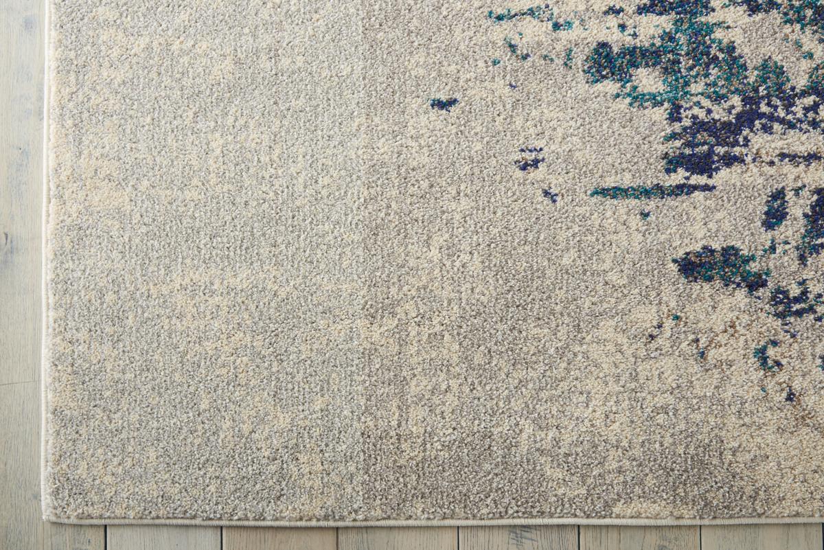 Celestial Cascade Ivory Teal Blue Rug