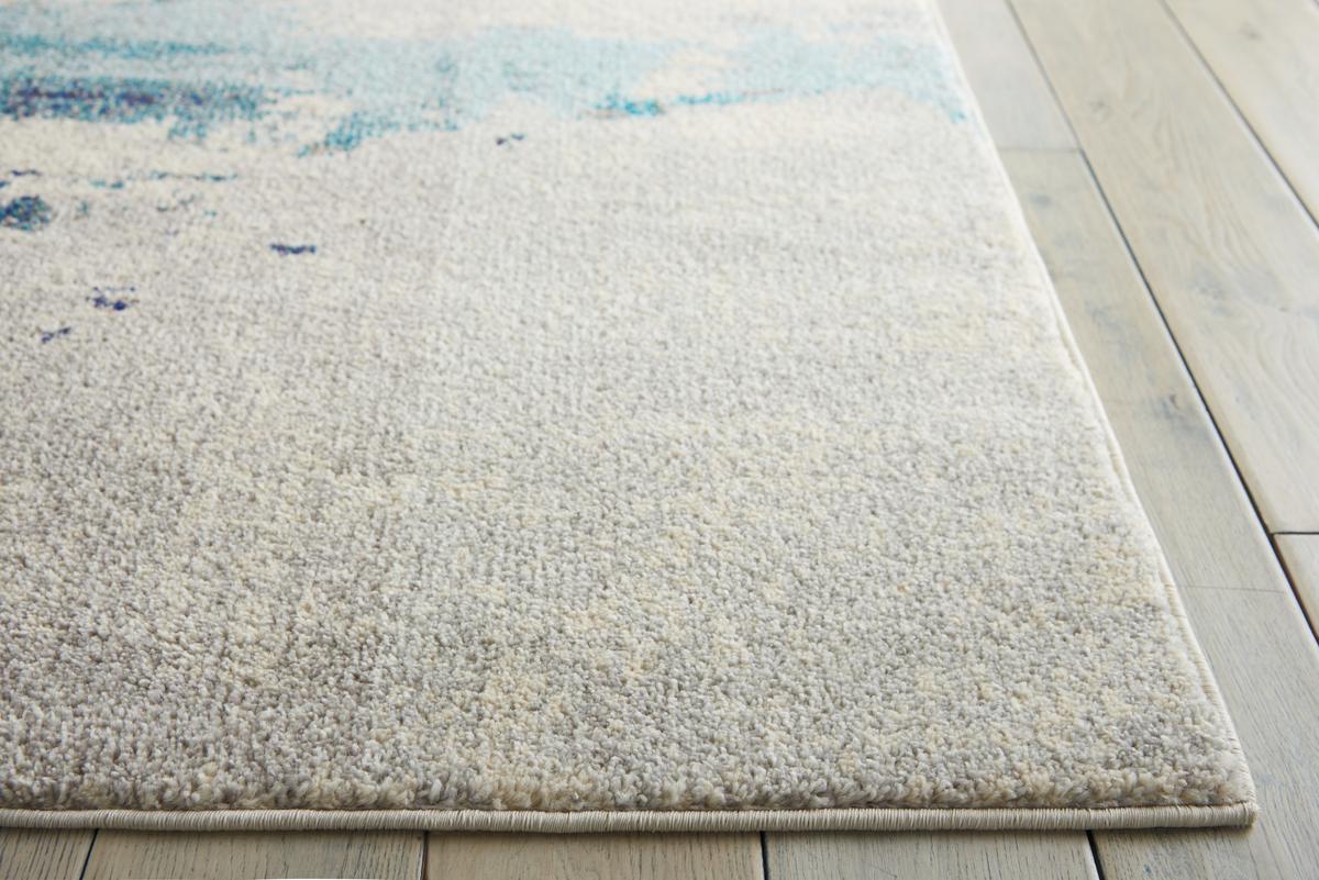 Celestial Cascade Ivory Teal Blue Rug