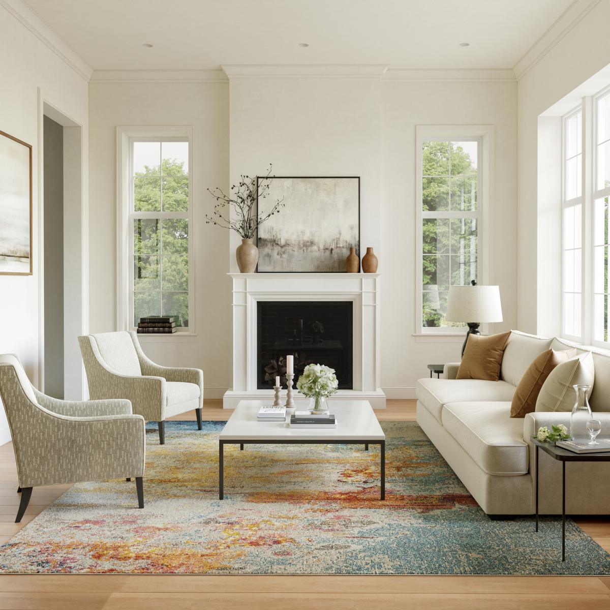 Celestial Cascade Multicolour Rug