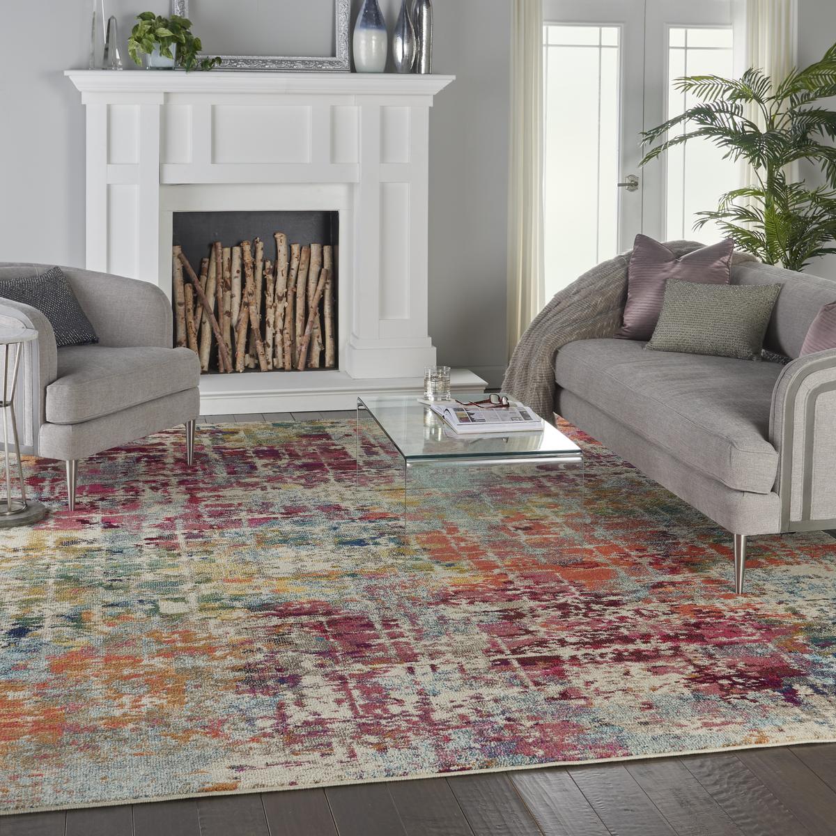 Celestial Mirage Pink Multicolour Rug