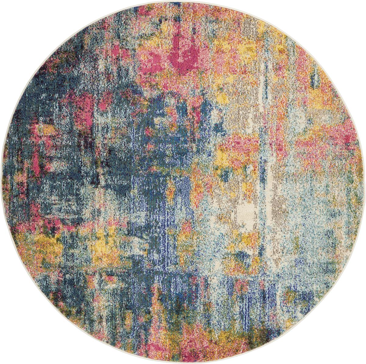 Celestial Prism Blue Yellow Rug