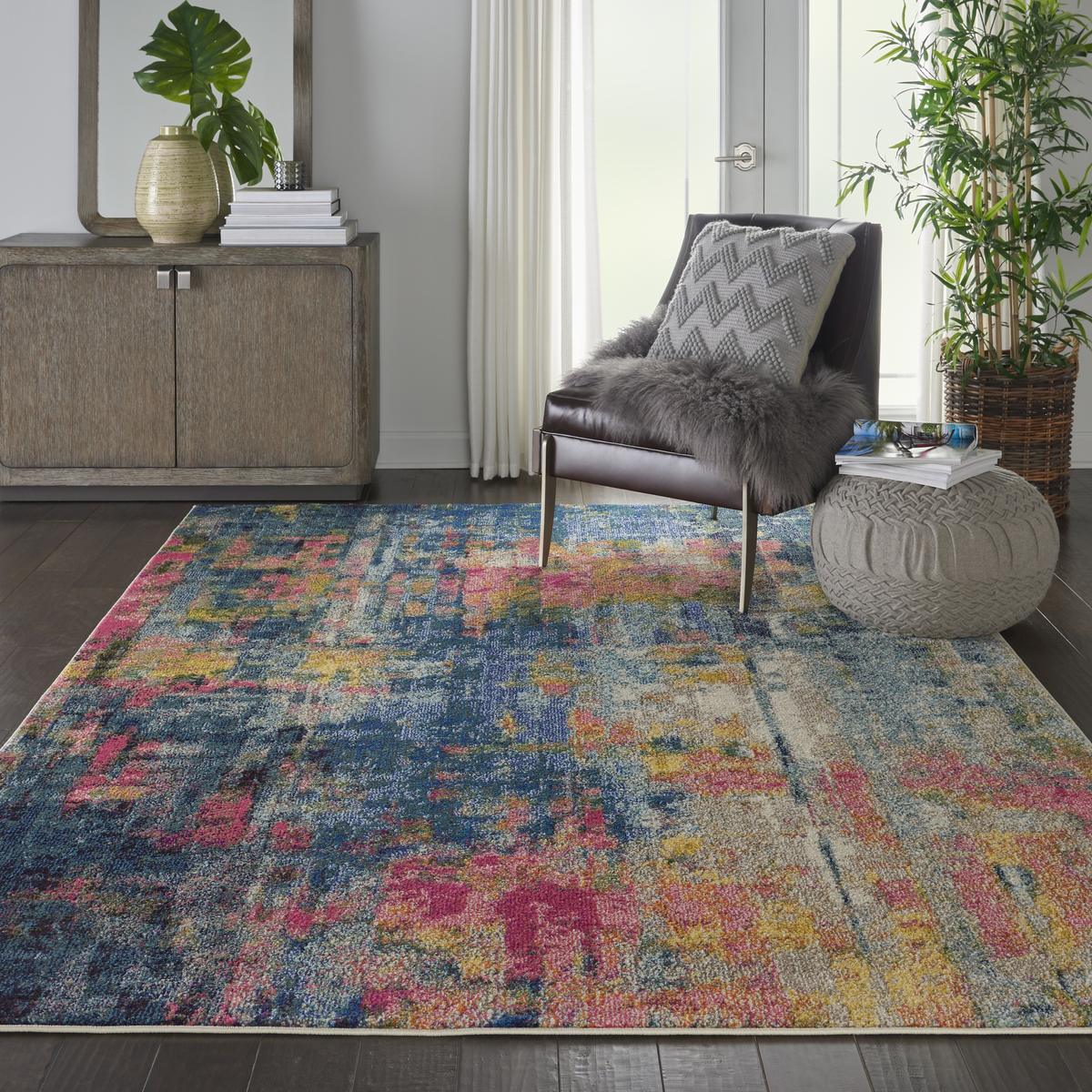 Celestial Prism Blue Yellow Rug