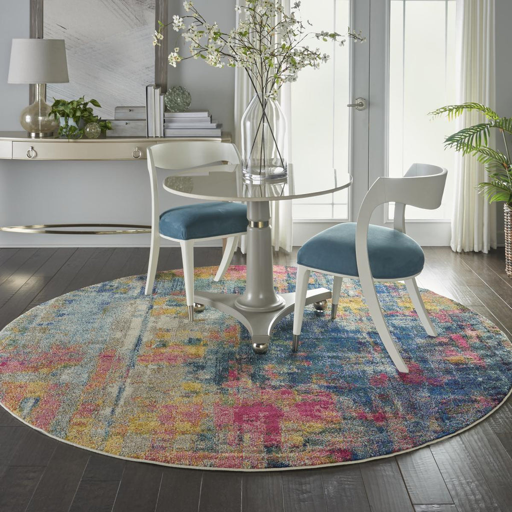 Celestial Prism Blue Yellow Rug