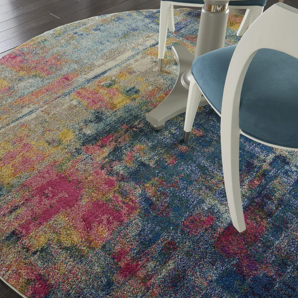 Celestial Prism Blue Yellow Rug