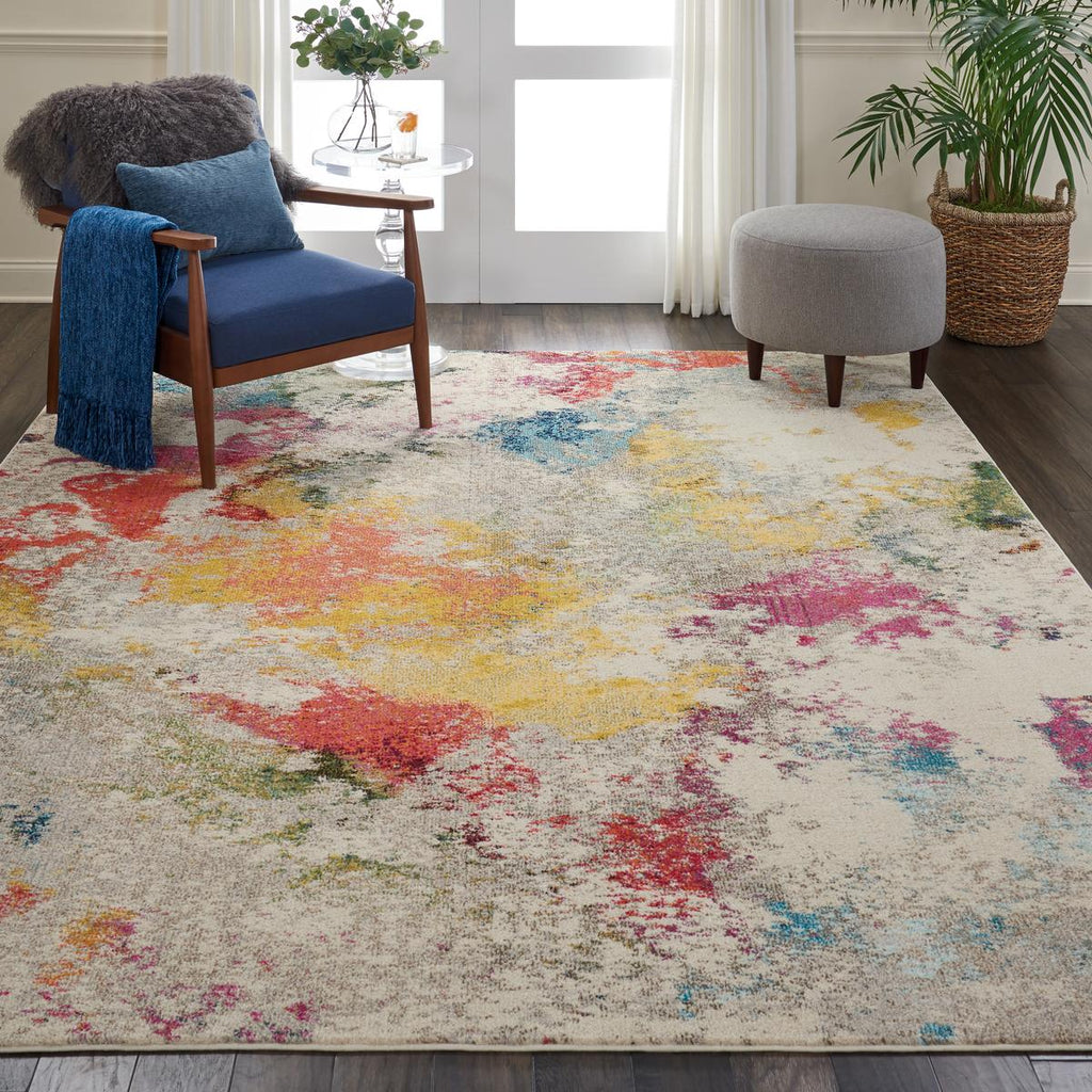 Celestial Splatter Ivory Multicolour Rug