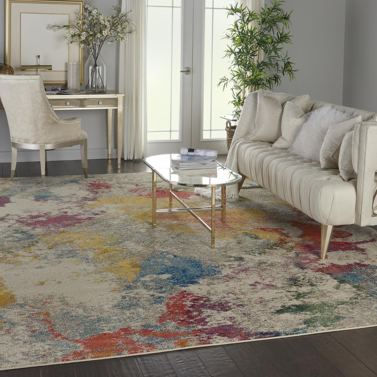 Celestial Splatter Ivory Multicolour Rug