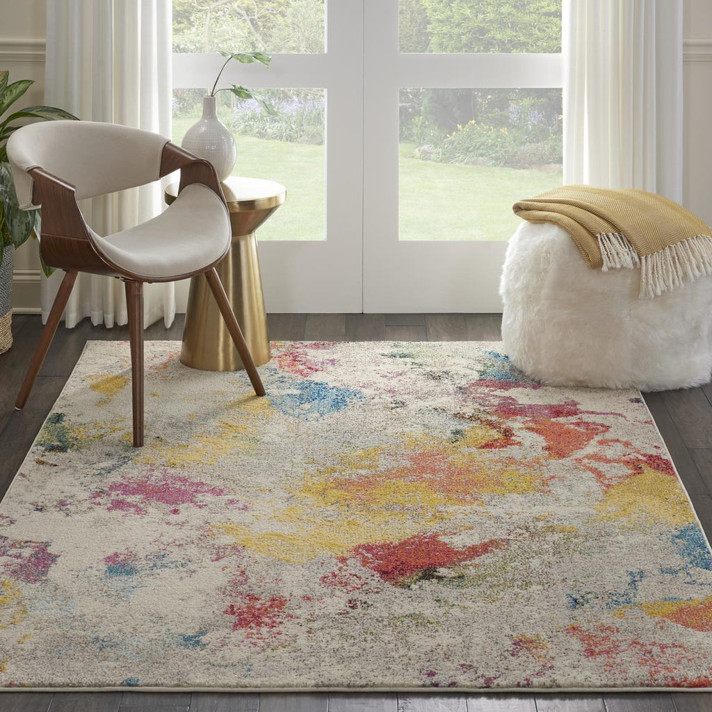 Celestial Splatter Ivory Multicolour Rug