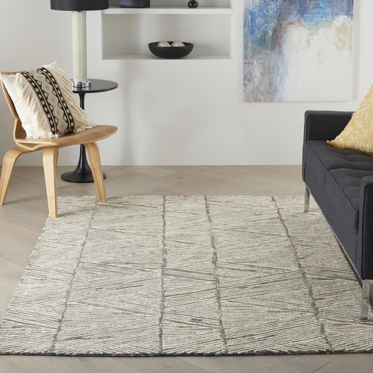 Colorado Line Grey White Rug