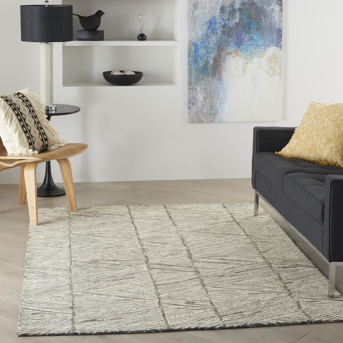 Colorado Line Grey White Rug