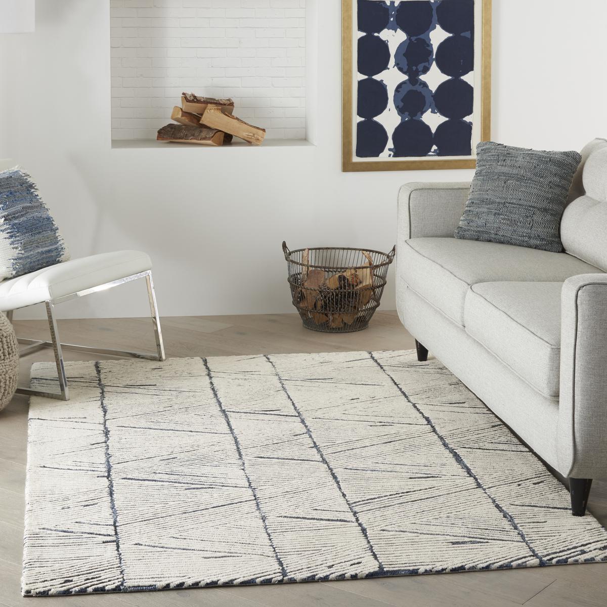 Colorado Line White Blue Rug