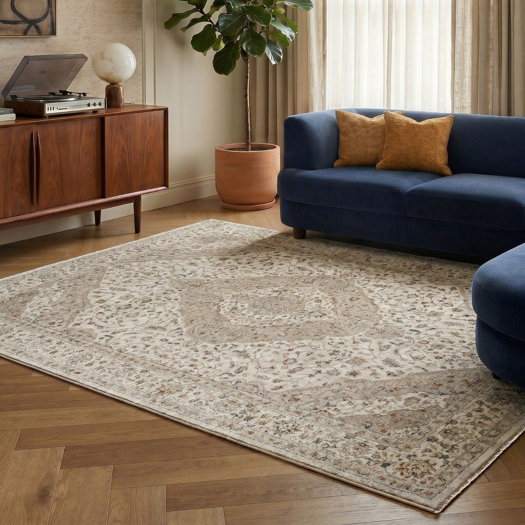 Comila Medallion Ivory Rug
