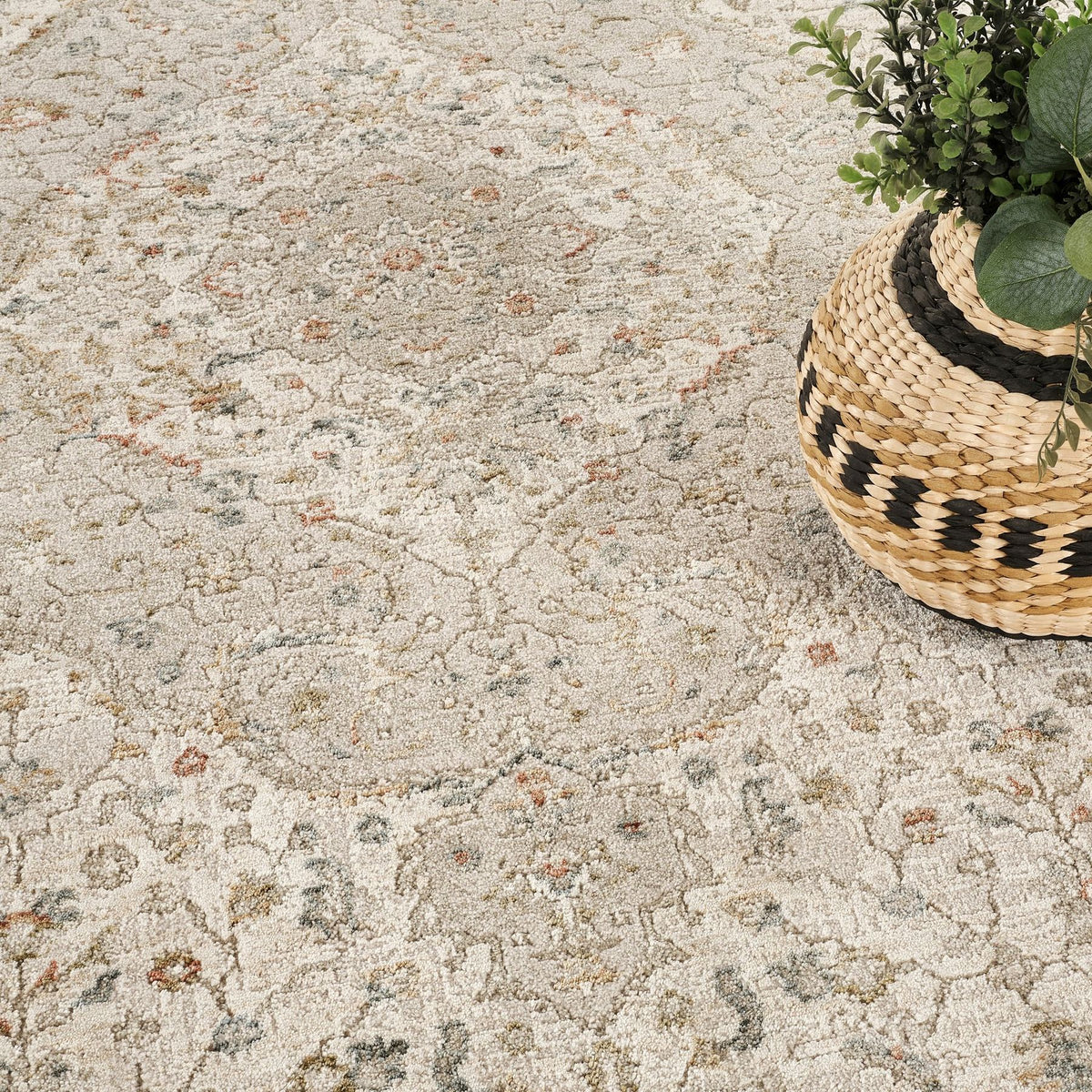Comila Medallion Ivory Rug