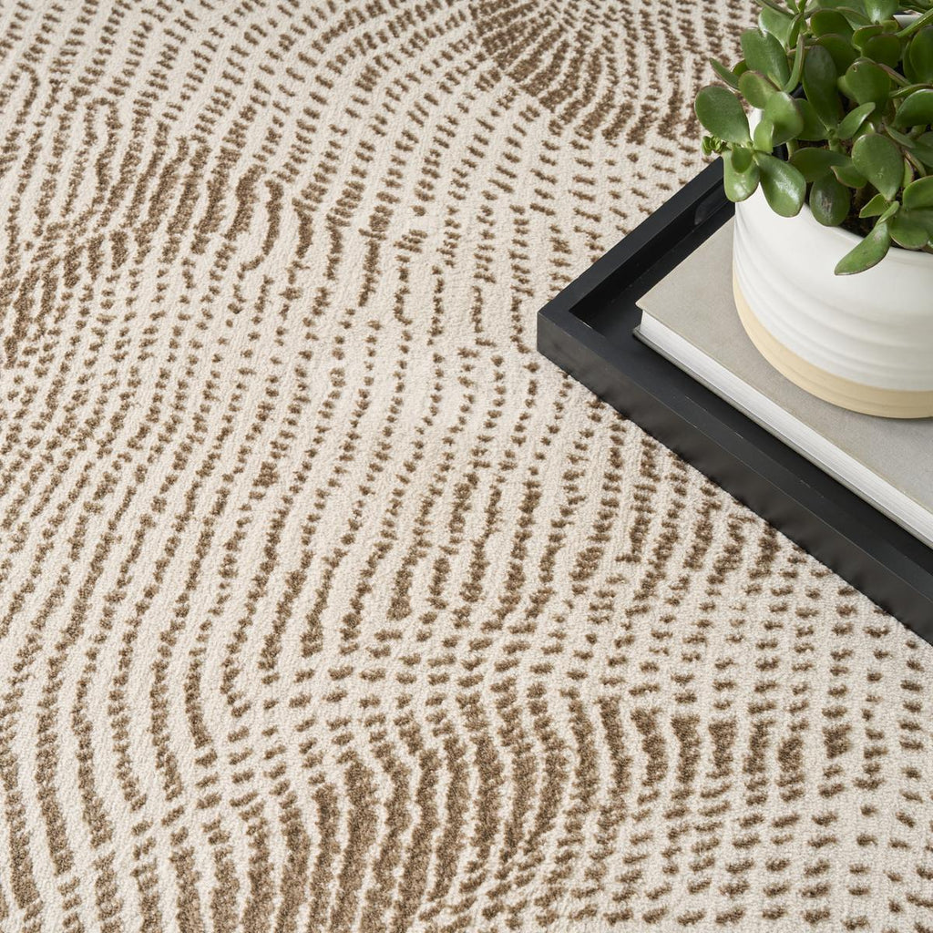 DKNY Central Park West Swirl Beige Brown Rug
