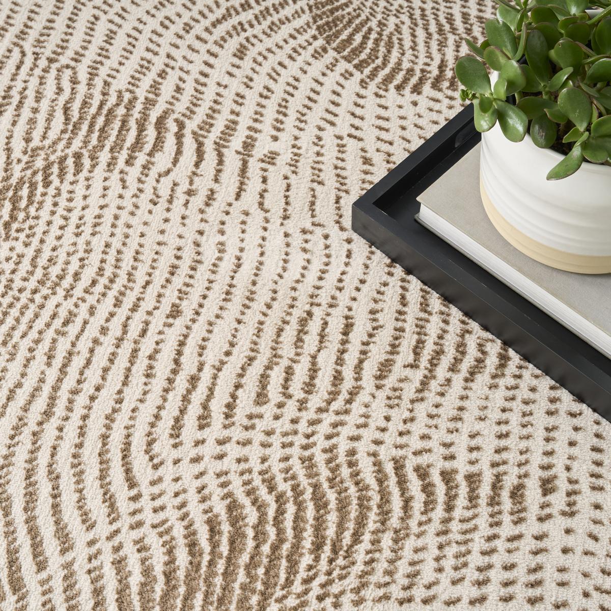 DKNY Central Park West Swirl Beige Brown Rug
