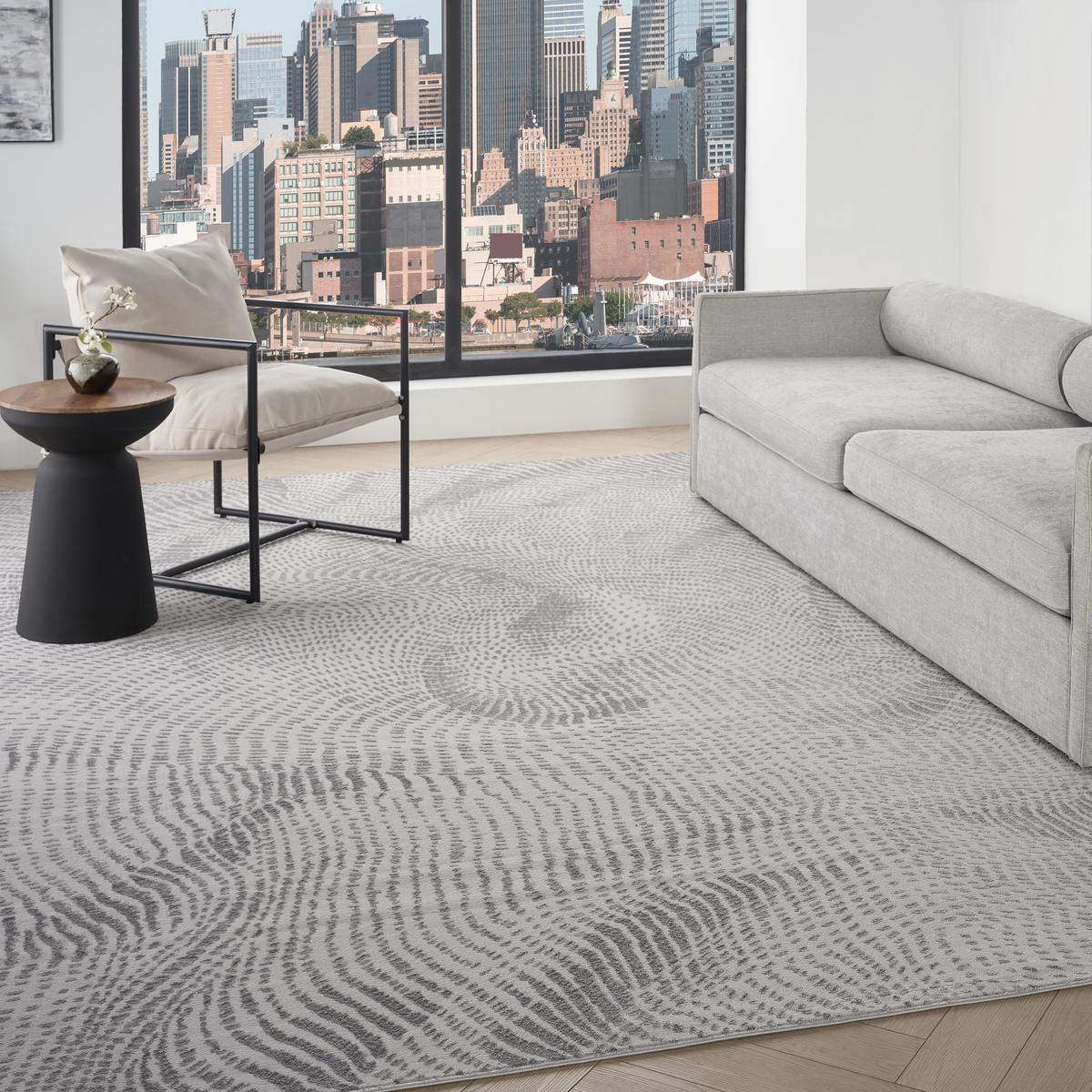 DKNY Central Park West Swirl Grey Rug
