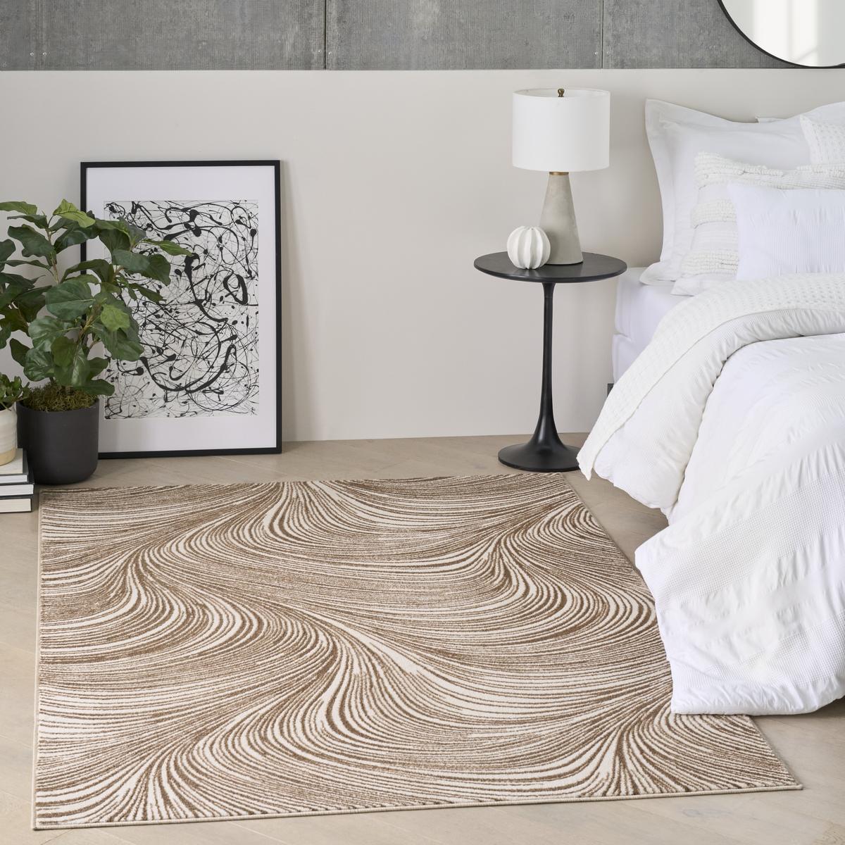 DKNY Central Park West Wave Beige Brown Rug