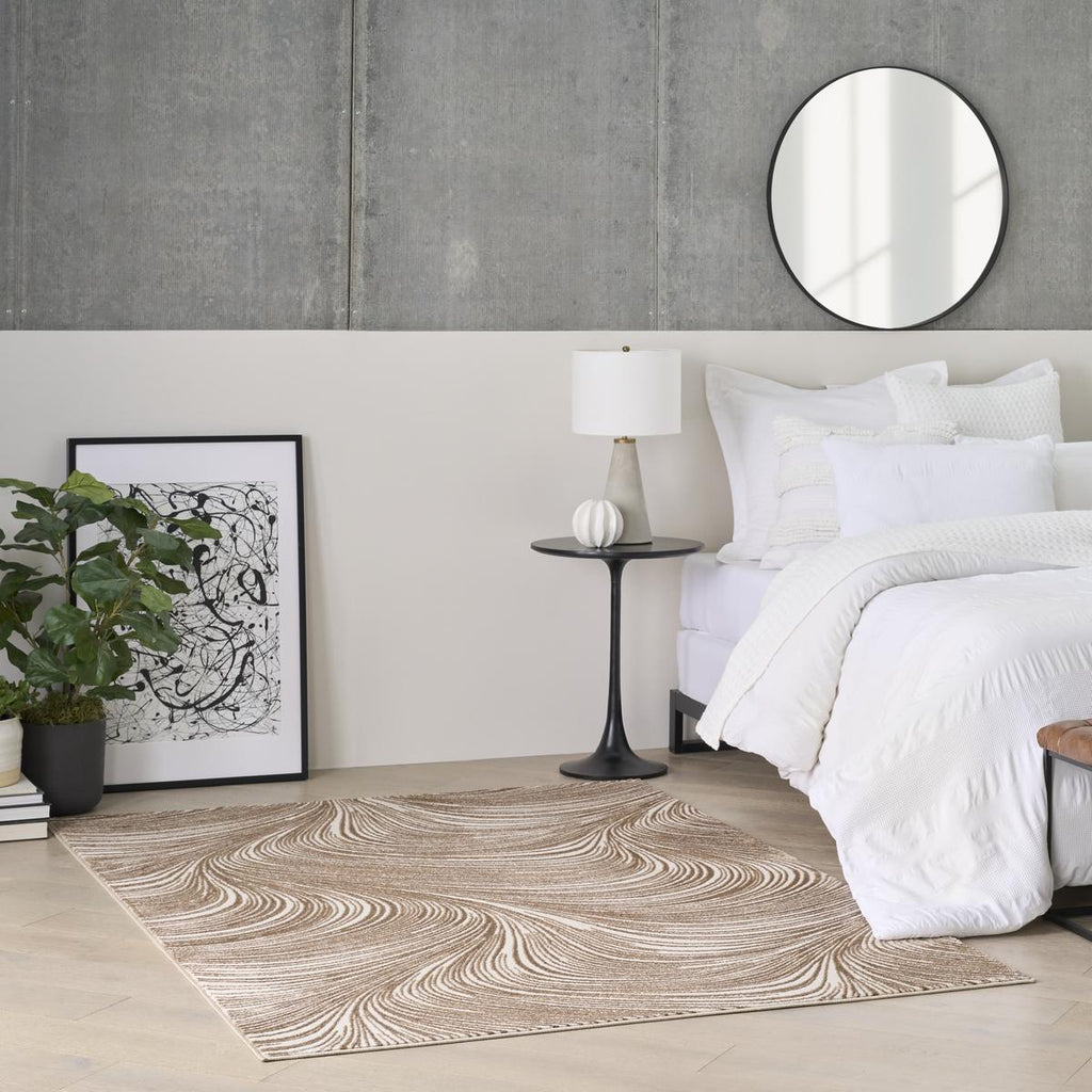 DKNY Central Park West Wave Beige Brown Rug