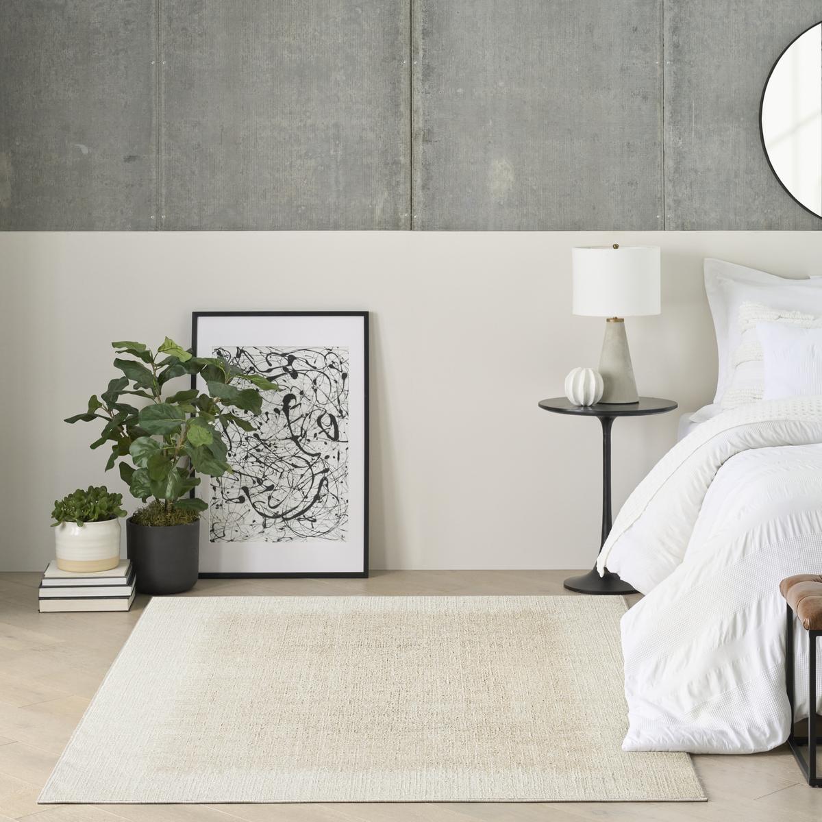 DKNY Grand Street Block Ivory Beige Rug