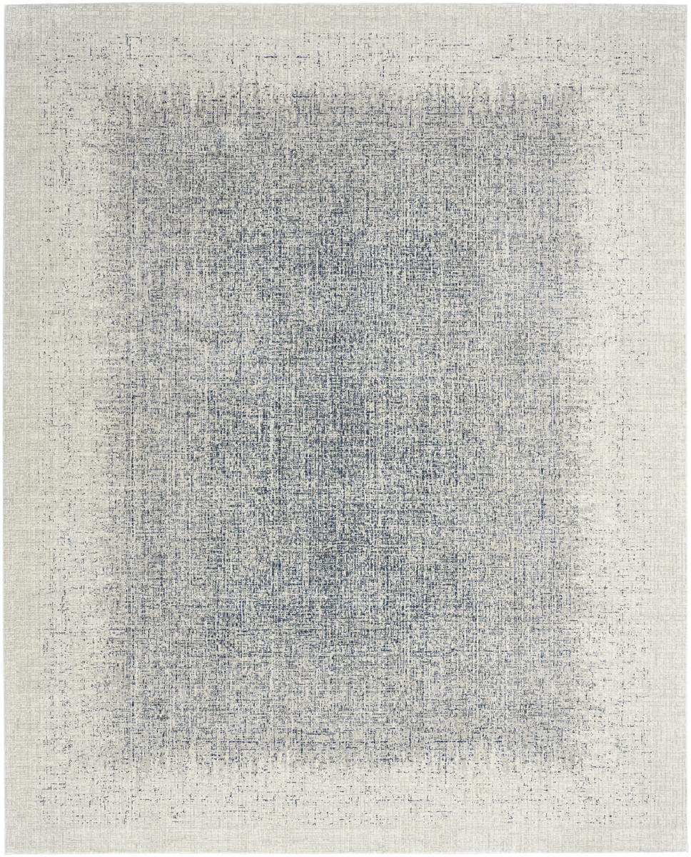 DKNY Grand Street Block Ivory Blue Rug