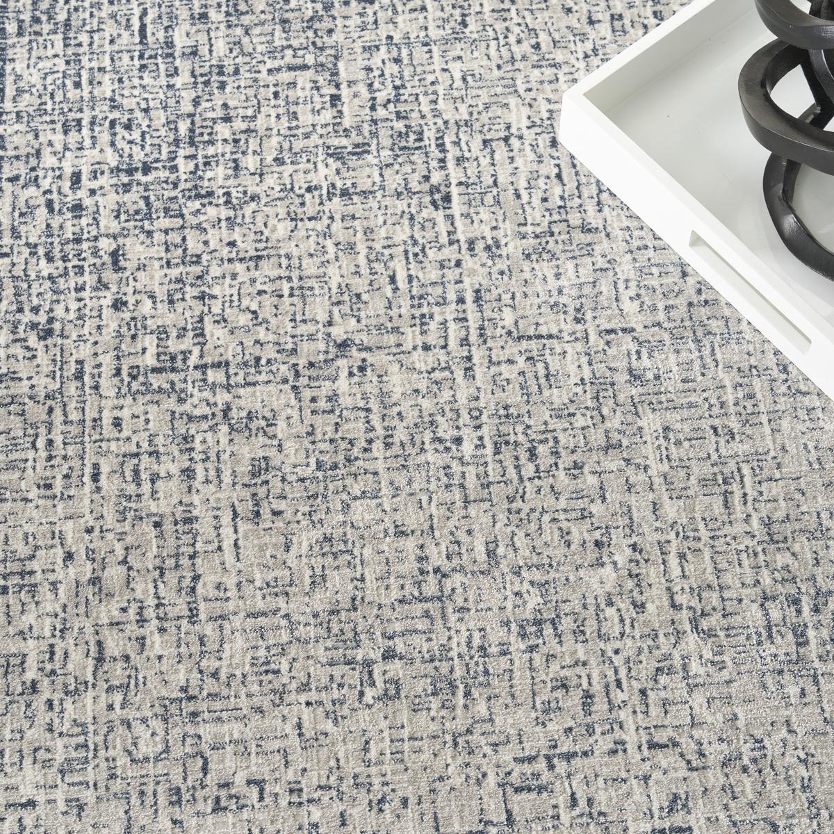 DKNY Grand Street Block Ivory Blue Rug
