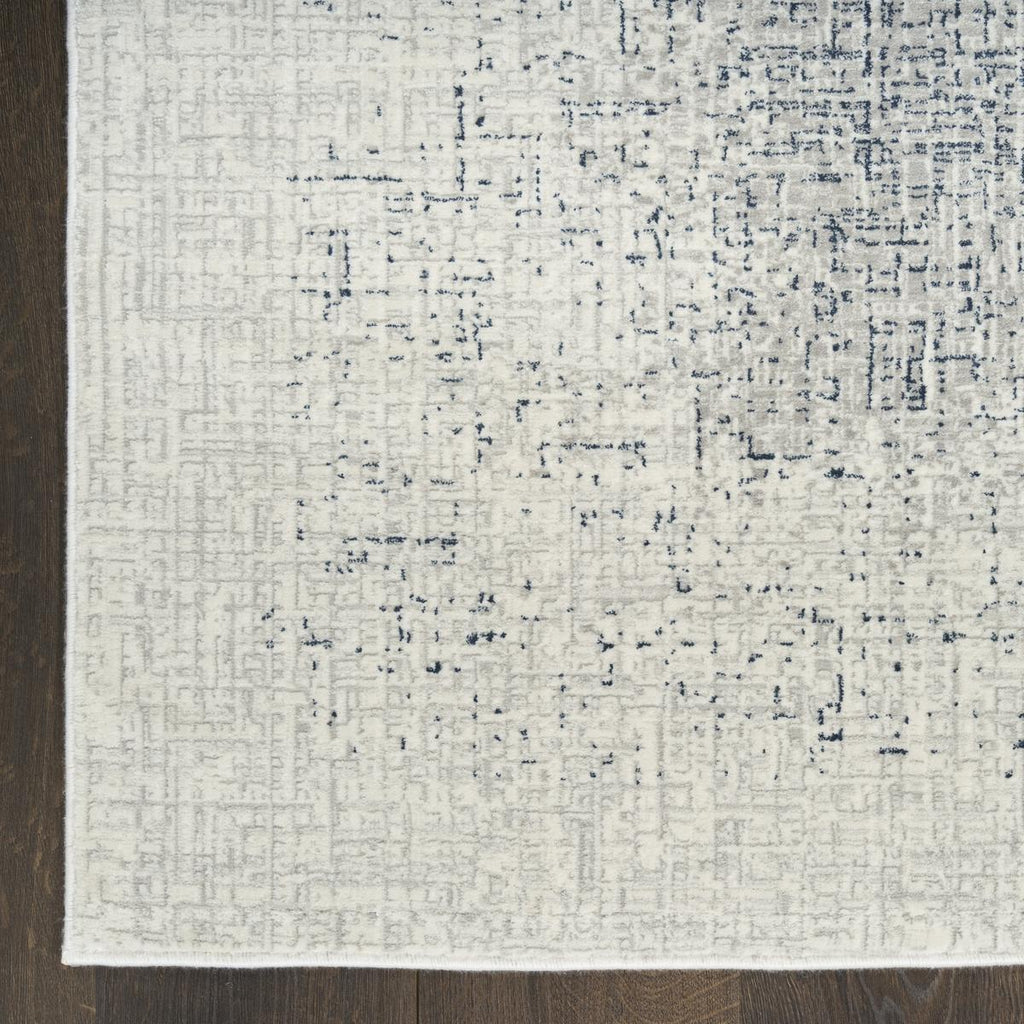 DKNY Grand Street Block Ivory Blue Rug