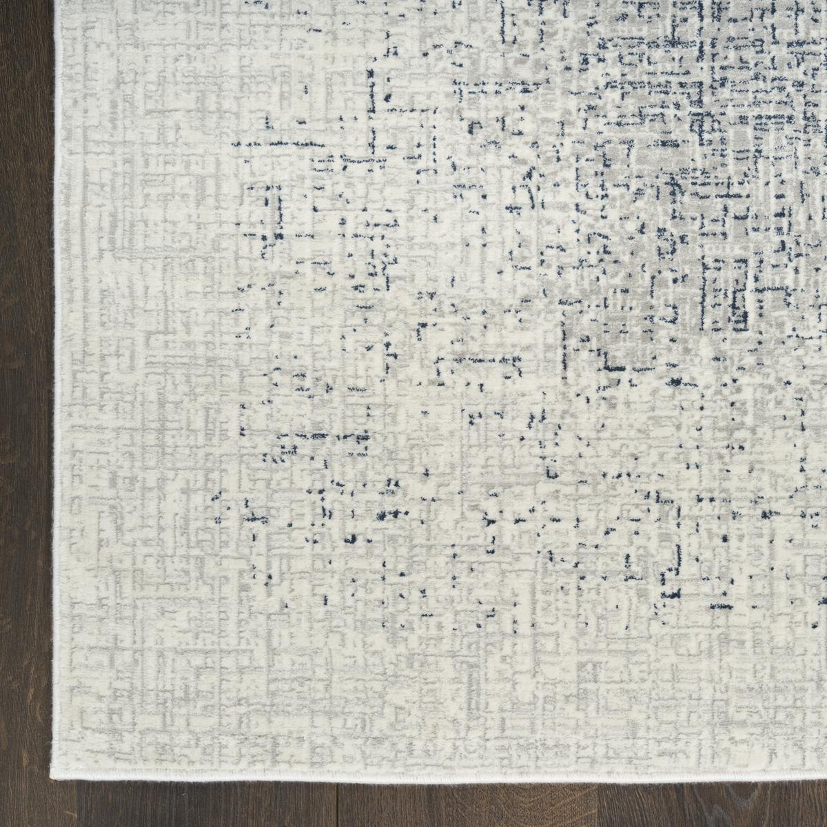 DKNY Grand Street Block Ivory Blue Rug