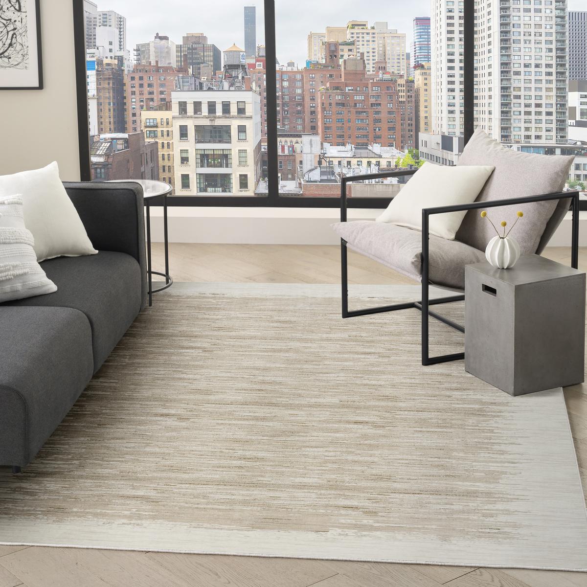 DKNY Grand Street Haze Ivory Taupe Rug
