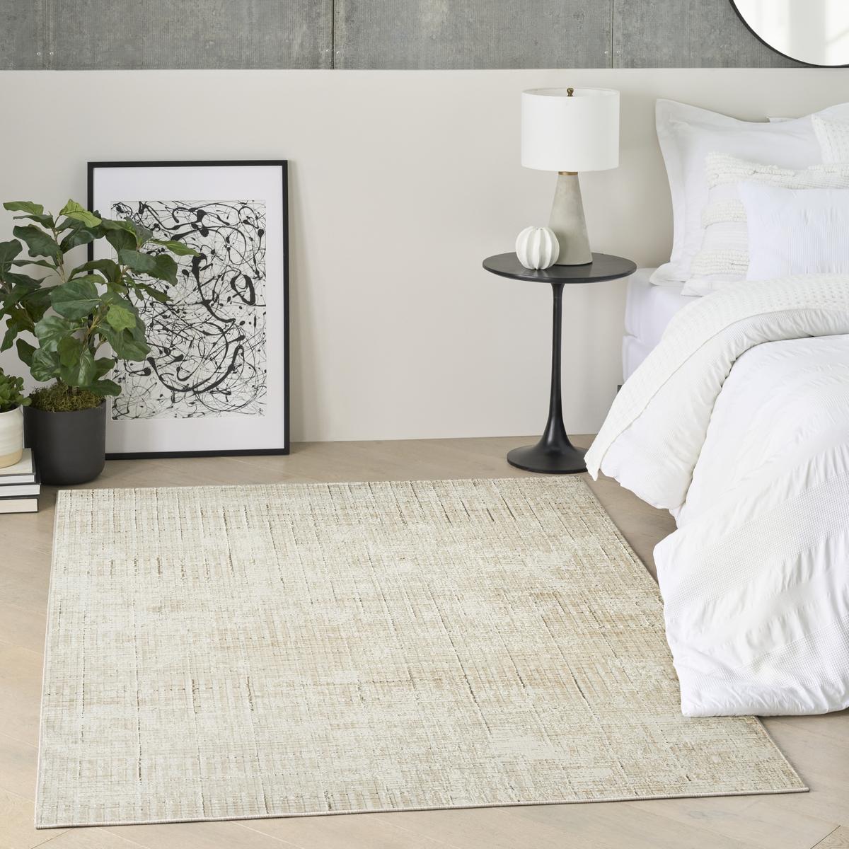DKNY Grand Street Shimmer Ivory Beige Rug