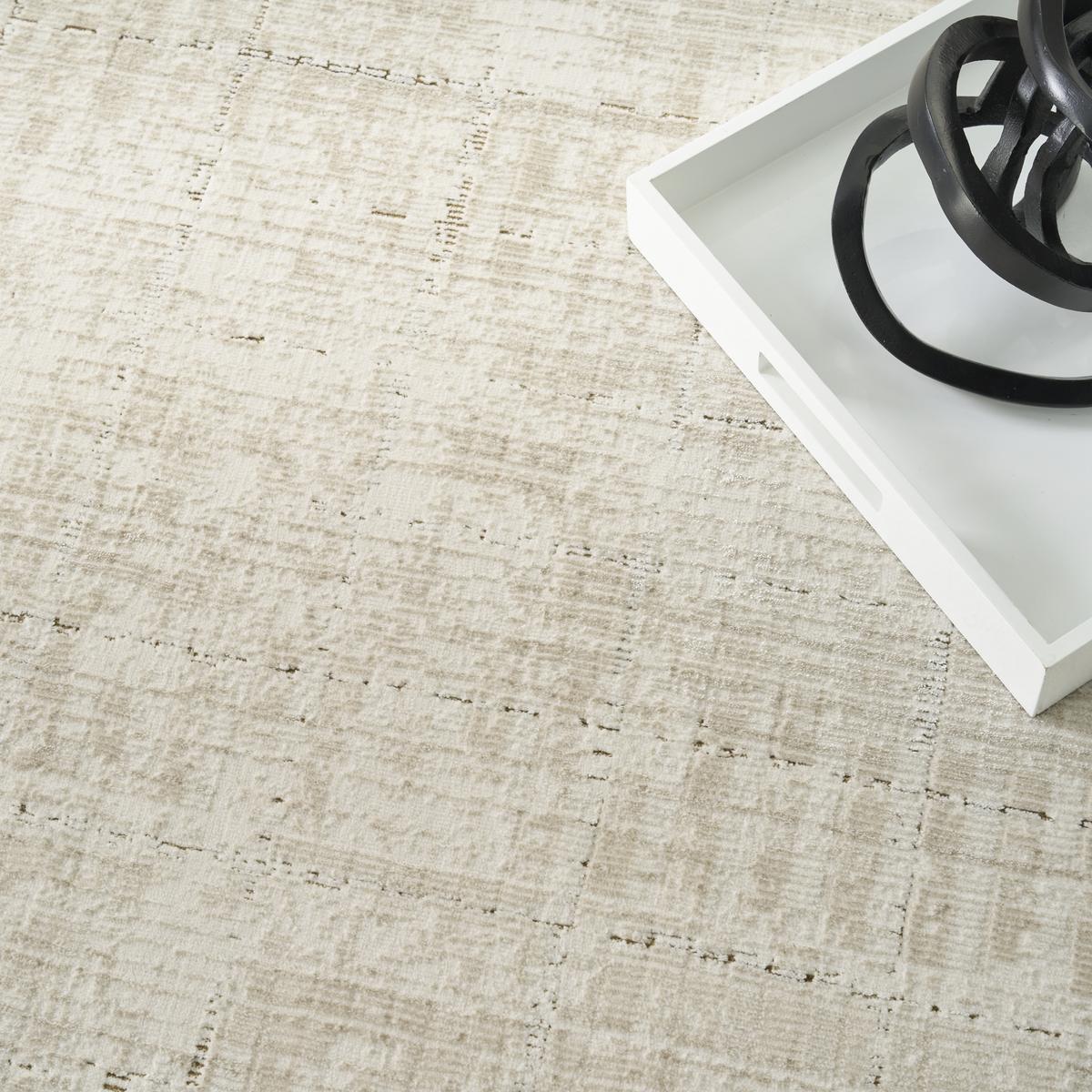 DKNY Grand Street Shimmer Ivory Beige Rug