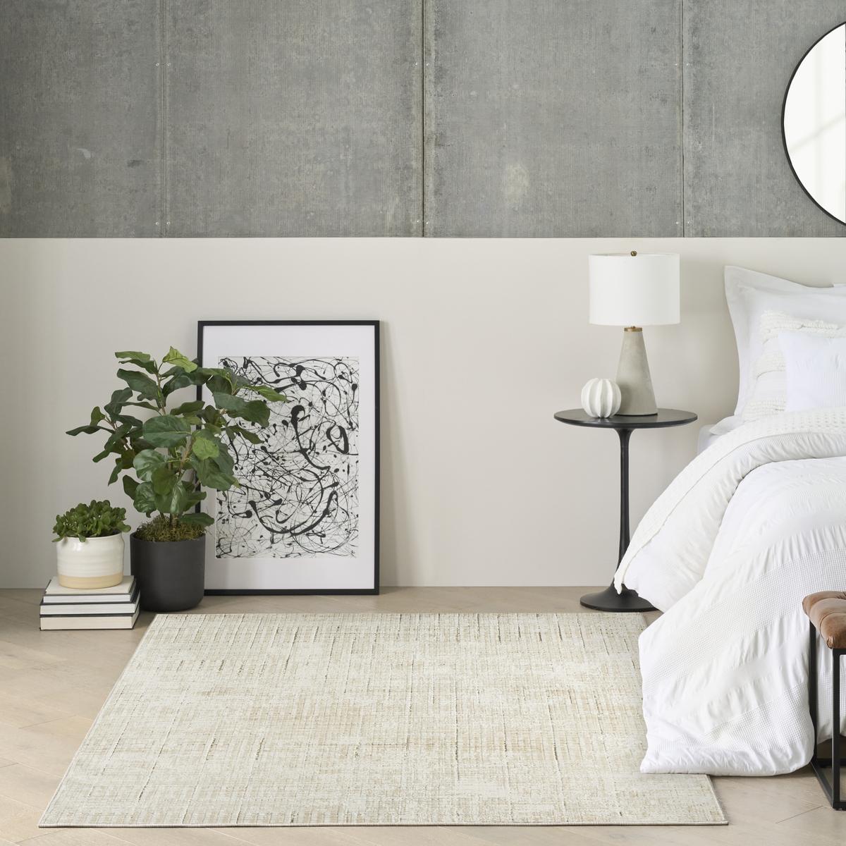 DKNY Grand Street Shimmer Ivory Beige Rug
